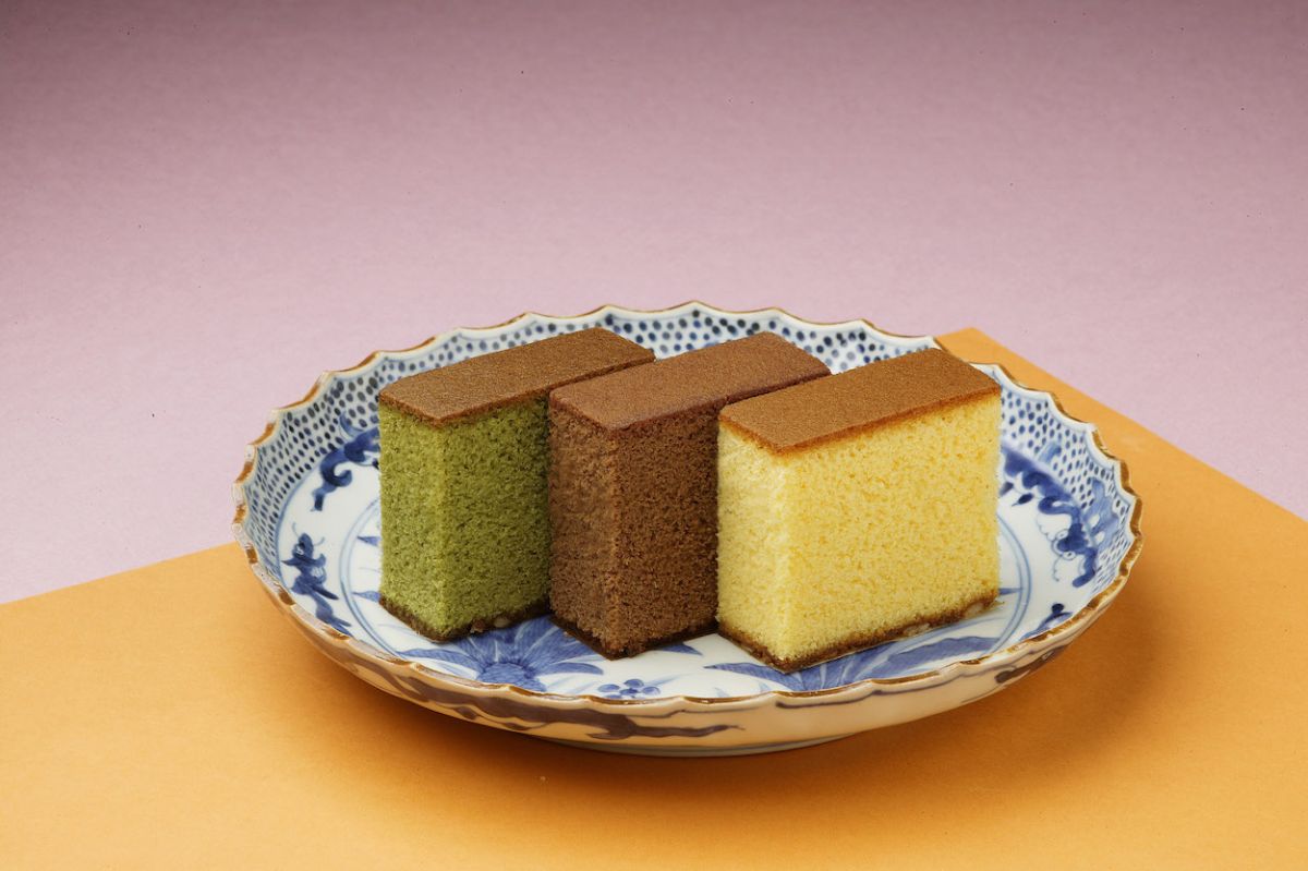 「カステラ・チョコラーテ・抹茶カステラ」各1296円(0.6号/10切入)/松翁軒