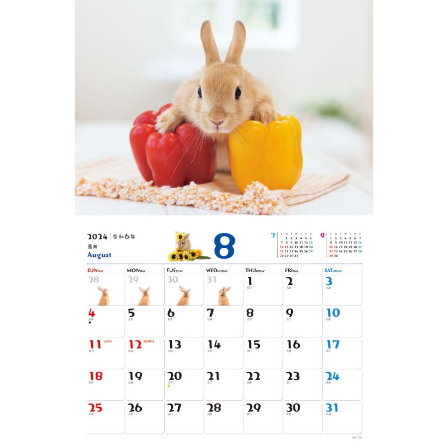 ふわふわうさぎ2024　8月