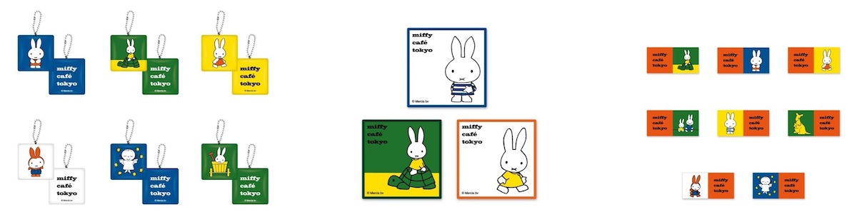 左から「クッションキーホルダー（全6種）」各990円、「布コースター（全3種）」各660円、「ステッカーセット（8枚入り）」1045円