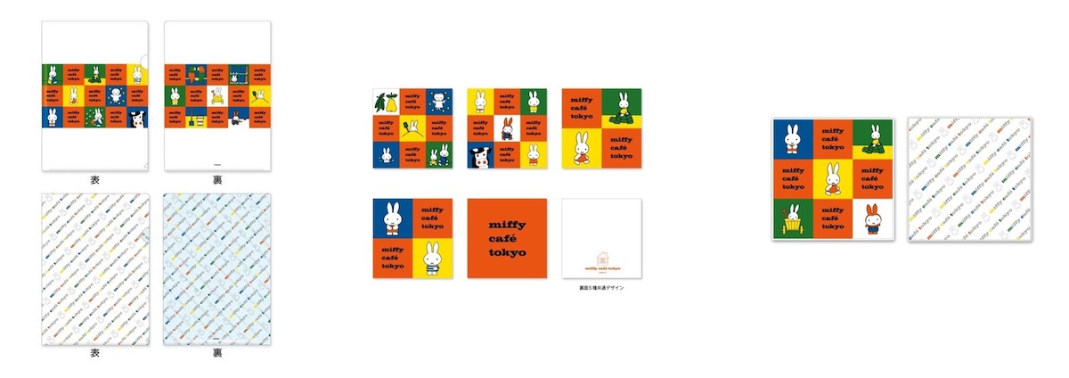 「クリアファイルセット（2枚入り）」880円、「イラストカードセット（5枚入り）」825円、「ハンドタオル（全2種）」1100円