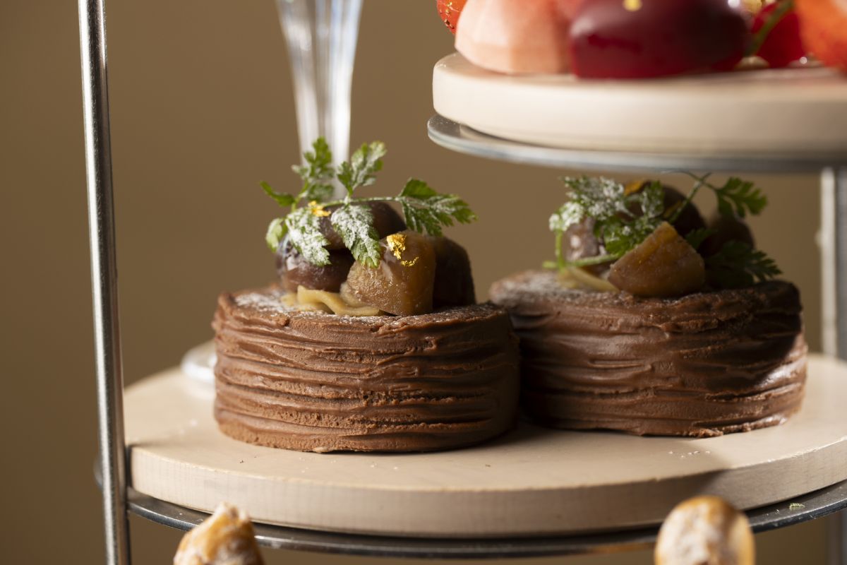 マロンとチョコレートのブッシュドノエル