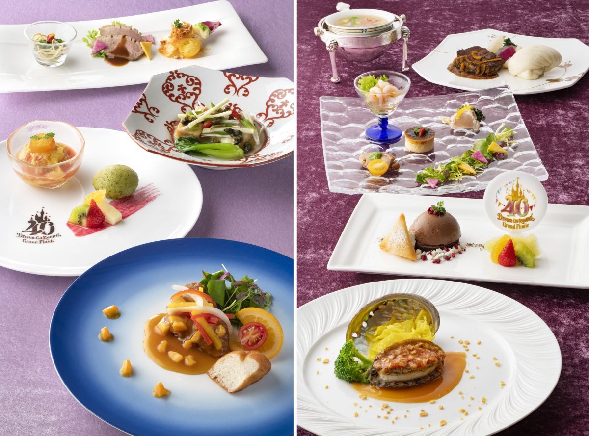 （左）シルクロードガーデン「ランチコース」、（右）ディナーコース）