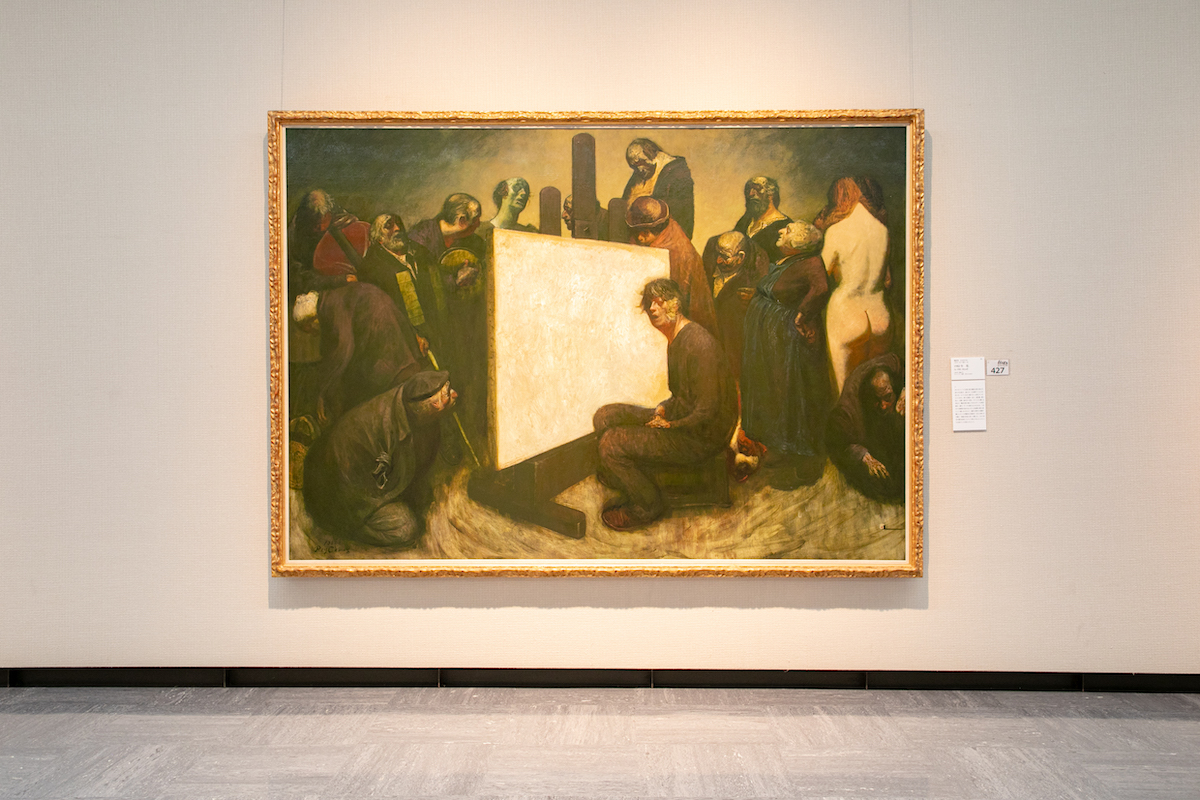 取材時の第4展示室（近現代絵画・彫刻）、写真の作品は≪1982年　私≫鴨居玲/1982年