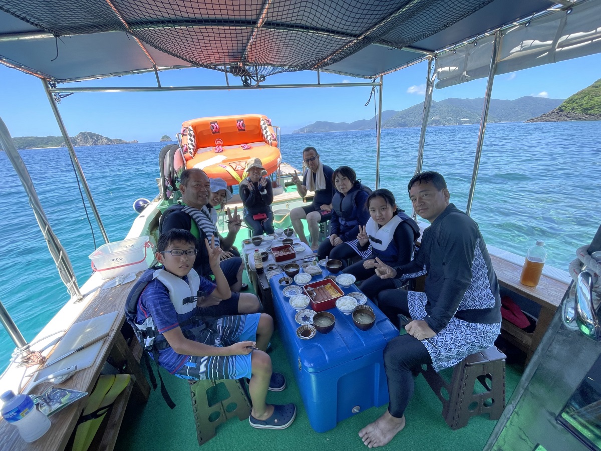 釣りたてのお魚がランチに登場(魚介類が苦手な場合は要相談)