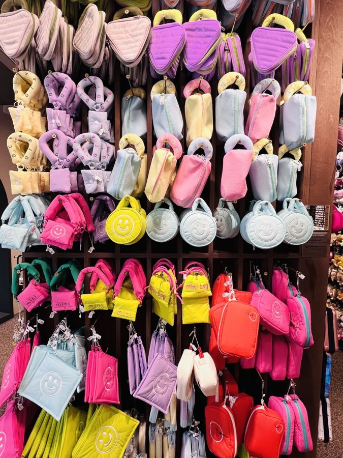 小物入れもカラフルでとてもかわいい！お値段は1万ウォン前後のものが多く、お子さんにも人気なんだとか！バックチャームとしてもオススメだとか。