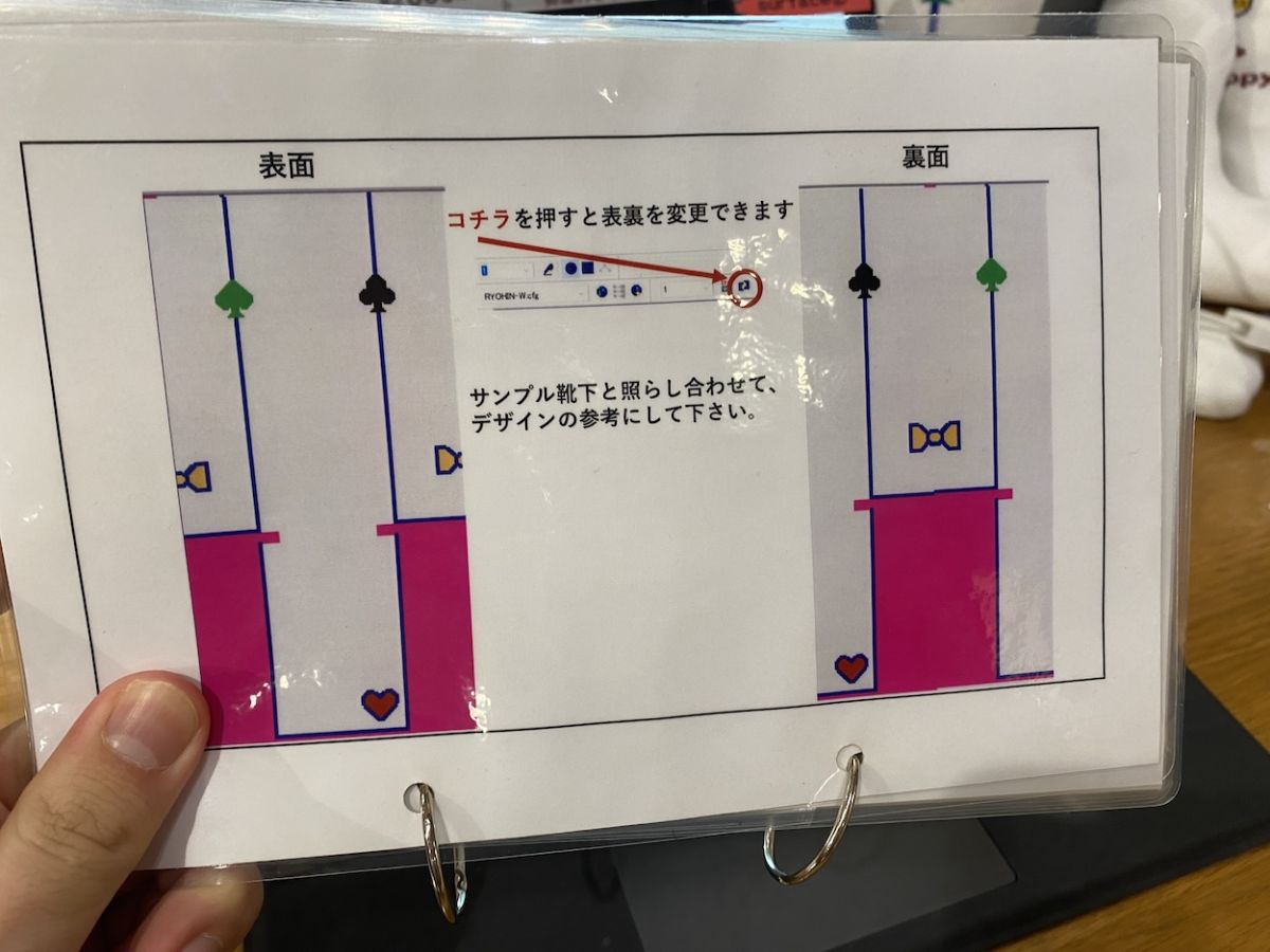 ピンク色の部分はデザインできません