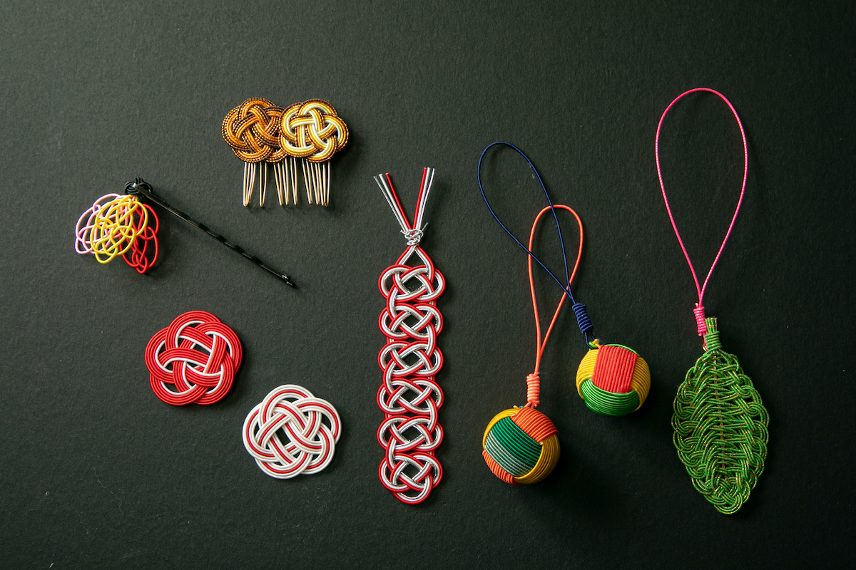 購入できる水引細工の小物の例（2023年10月取材時点）