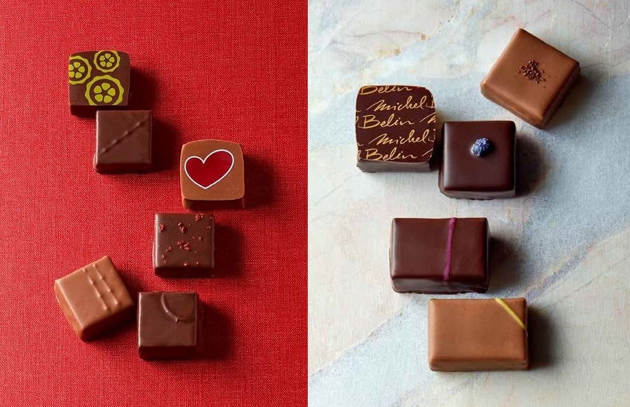 （左）PASCAL LE GAC「ボンボンショコラ詰め合わせ」（8個入）3456円、（右）MICHEL BELIN「マニフィック 24」（8個入）3348円