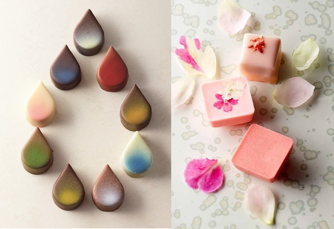 （左）CHEZ SHIBATA「アロマ」（9個入）4536円、（右）GANON「ローズブーケ」（3個入）1620円