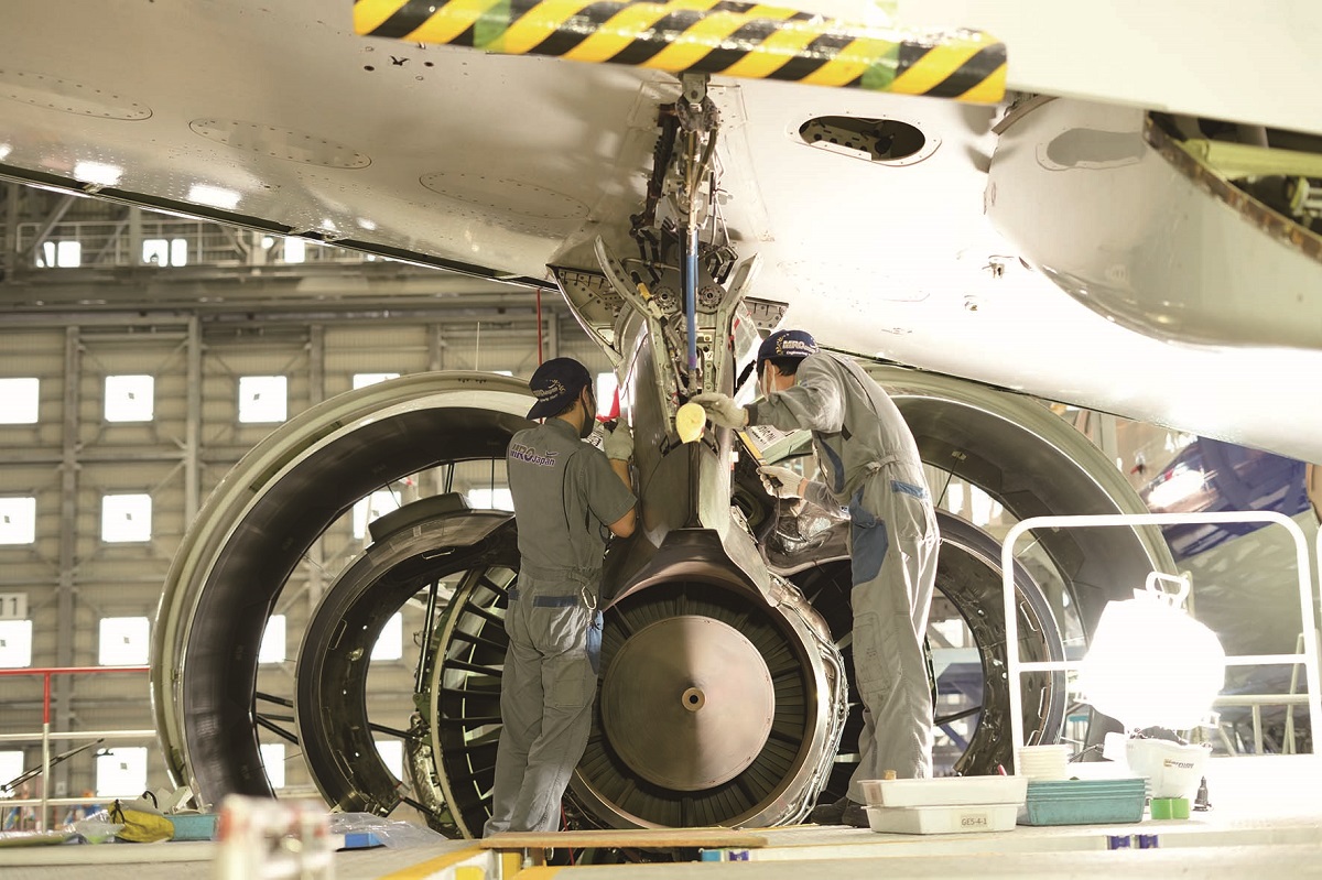 航空機の迫力を間近に感じながら整備作業の様子を見学！