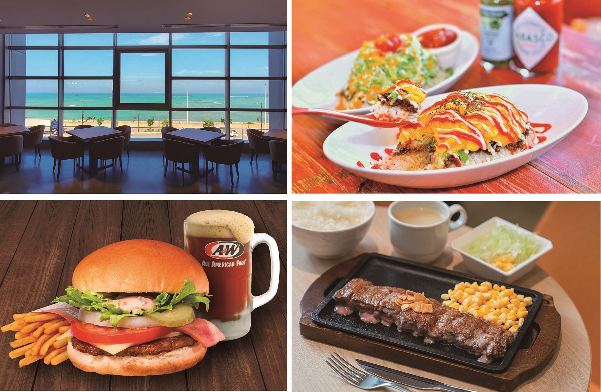 海が一望できるフードホールには地元の専門店の味が揃います