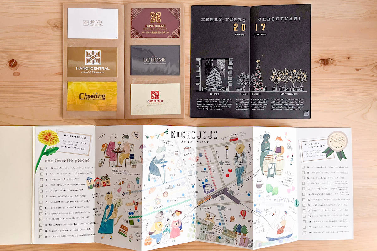 （写真左上）カードファイル、（写真右上）ブラック用紙、（写真下）じゃばらタイプ