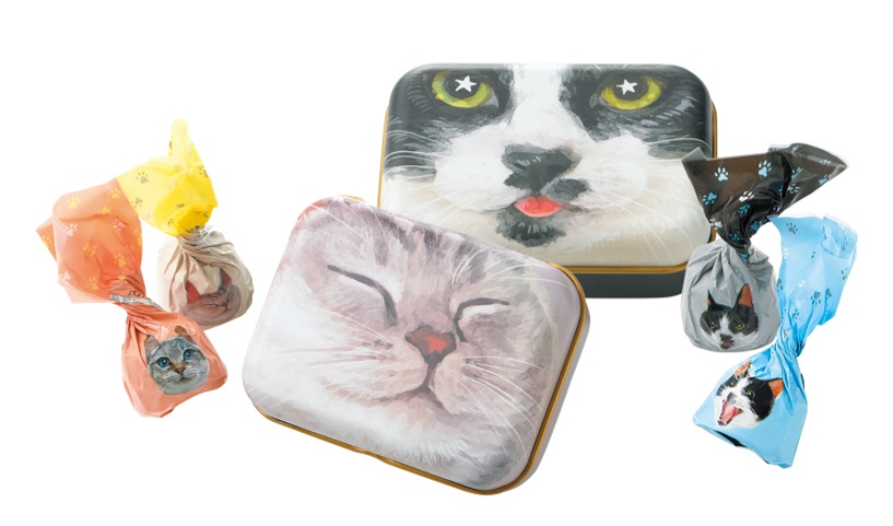 メリーチョコレート ねこみゃみれ ＜2/3(土)～＞  「おかお缶」 (2種×各4個) 1404円  ※400点販売予定