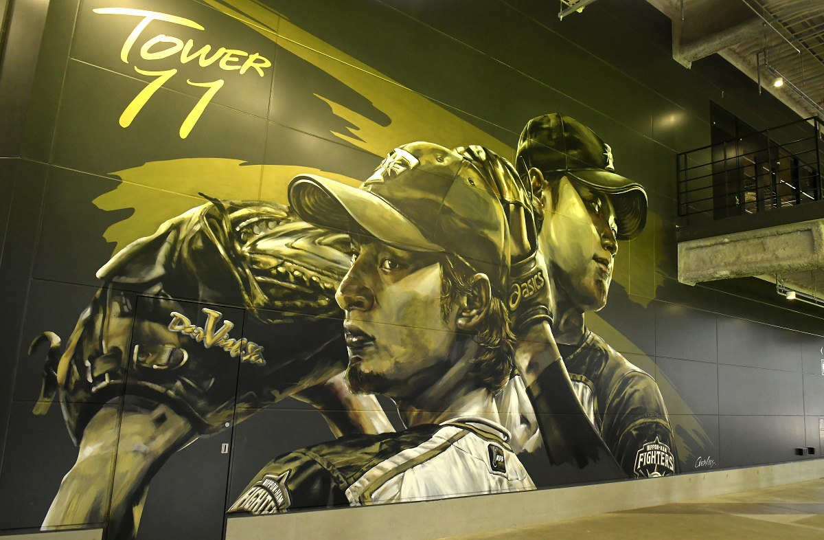 ダルビッシュ有選手と大谷翔平選手のウォールアート