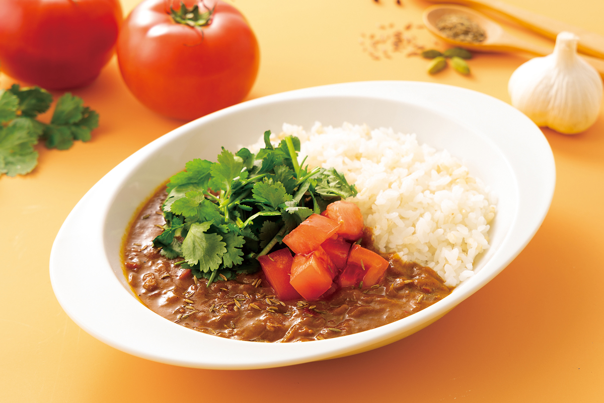 パクチーとトマトのキーマカレー　1300円