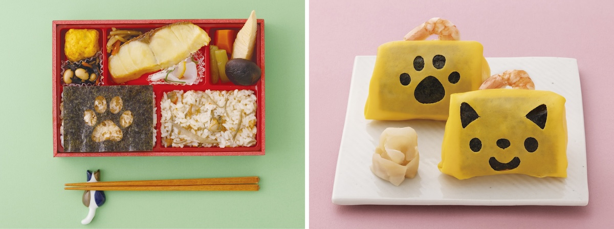 写真左から「西京焼と海苔ごはん弁当（あさり炊込みご飯）」1折1200円/てとて、「京包み」2個入 432円/鮨小路 京