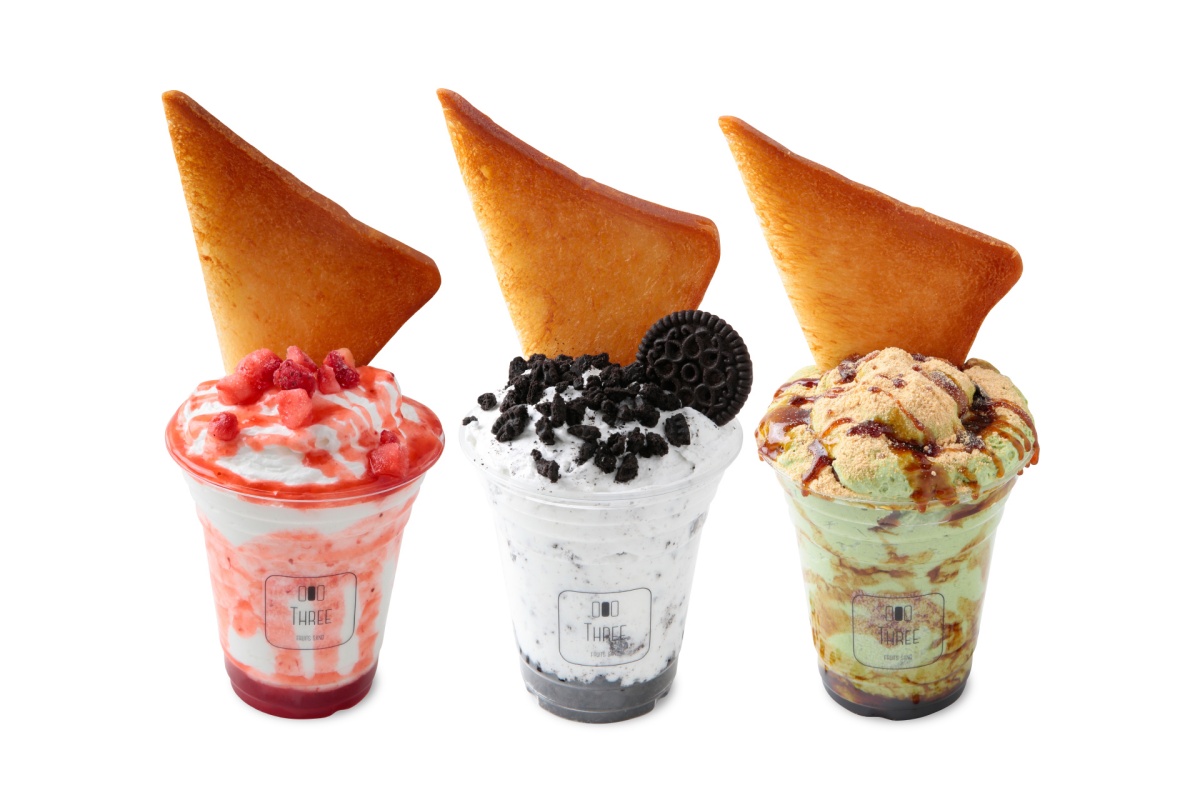 「揚げサンドディップ」（左から）「いちご」、「クッキークリーム」、「抹茶きなこ」各550円