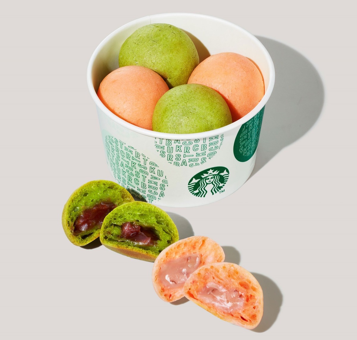 「もっちりあんボール さくら&抹茶」370円