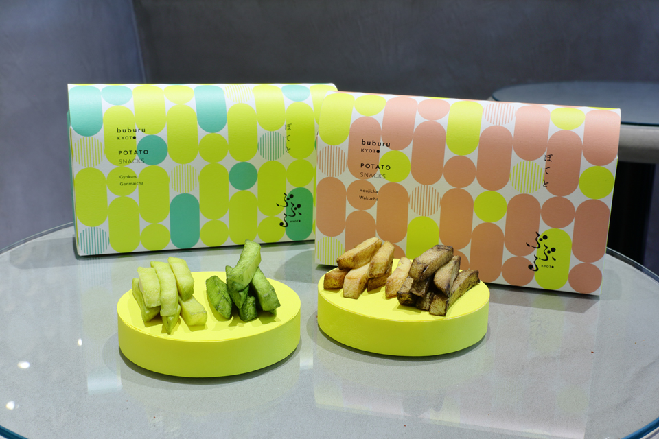 「ポテト(玉露/玄米茶)、(ほうじ茶/和紅茶)」1箱4袋入り 各1080円