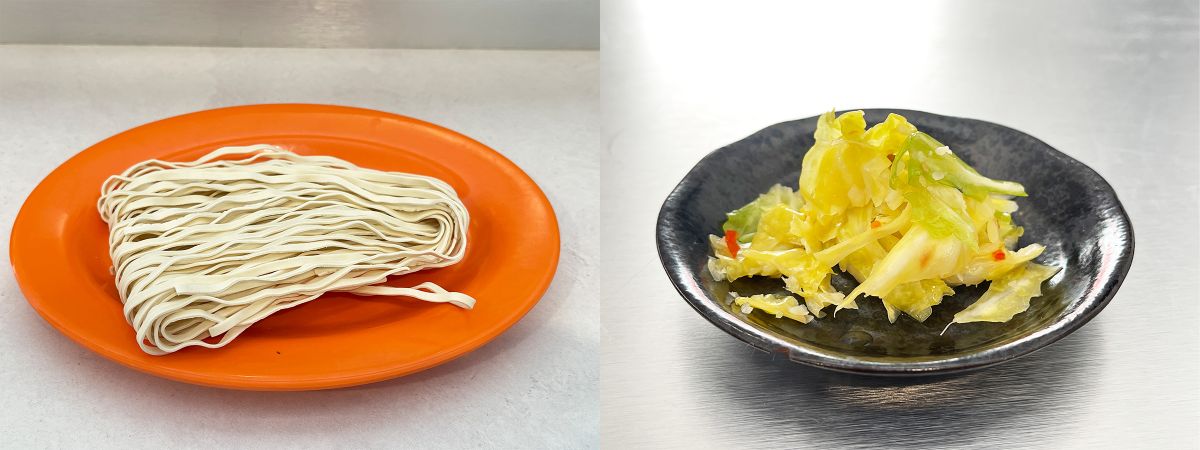 （写真左）台湾ラーメン（写真右）自家製台湾キムチ