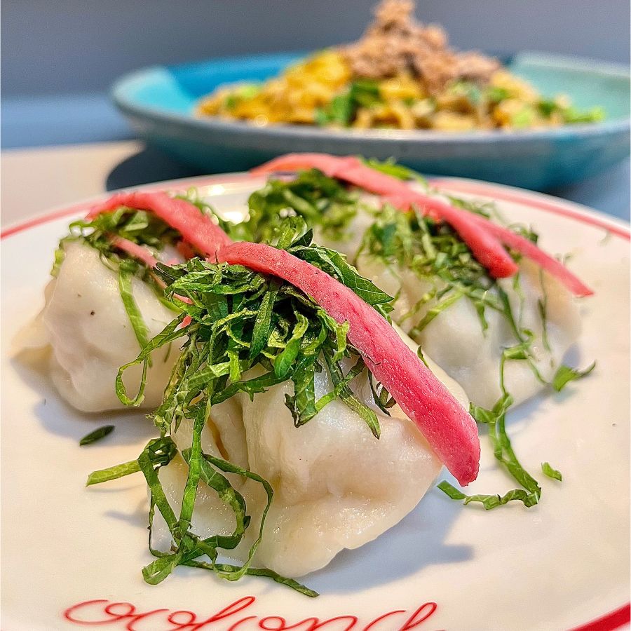 「紫蘇水餃（しそ水餃子）」4個 605円