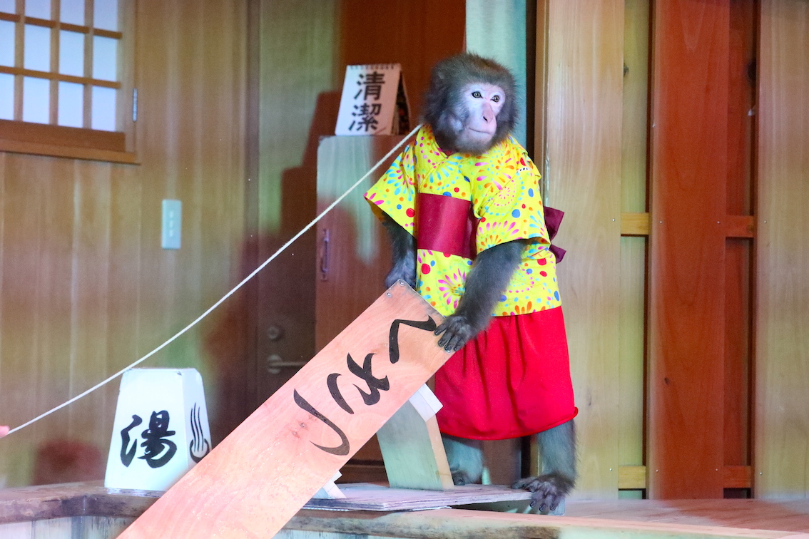 湯もみをするらいちゃん