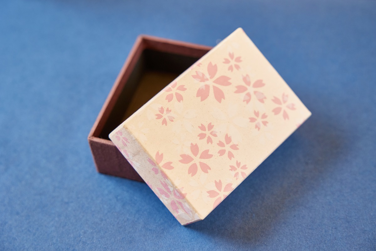 「千代紙小箱　朝桜　桜色」990円