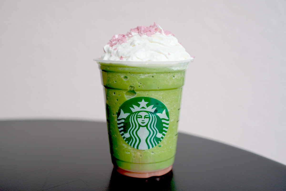 「花見抹茶 クリーム フラペチーノ®」 Tallサイズのみ 668円（持ち帰り）680円（店内利用）
