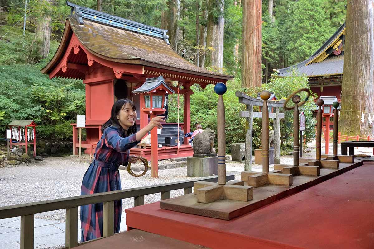 運試し輪投げ ○○円。3回投げて1回でも成功すれば運気がアップするとか