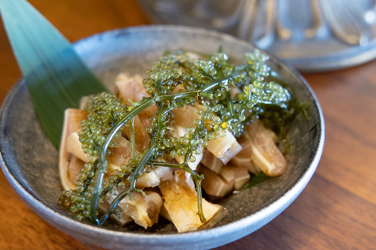 海ぶどうとミミガーの食感がクセになります