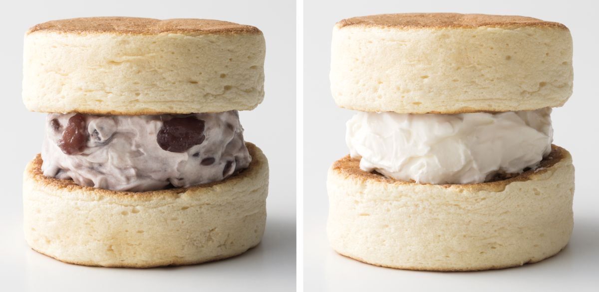 前橋どらやき ふわふわ わぬき。左はあんクリーム、右はミルククリーム