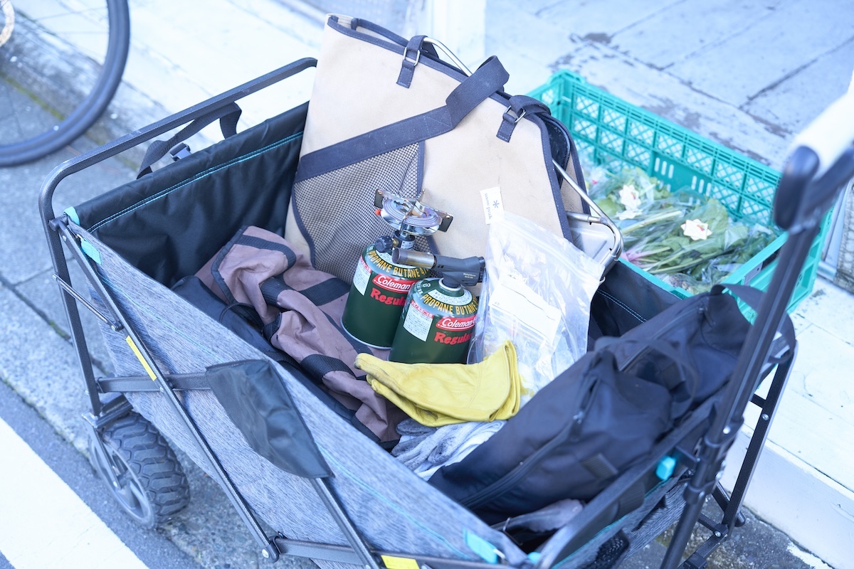 道具一式をキャリーカートに入れてもらったら、忘れ物がないかチェック！