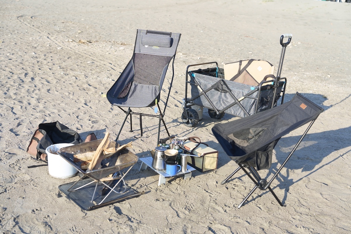 レンタルセットは2名分。シングルユースの場合、使わない道具はカフェに置いてきてもOK