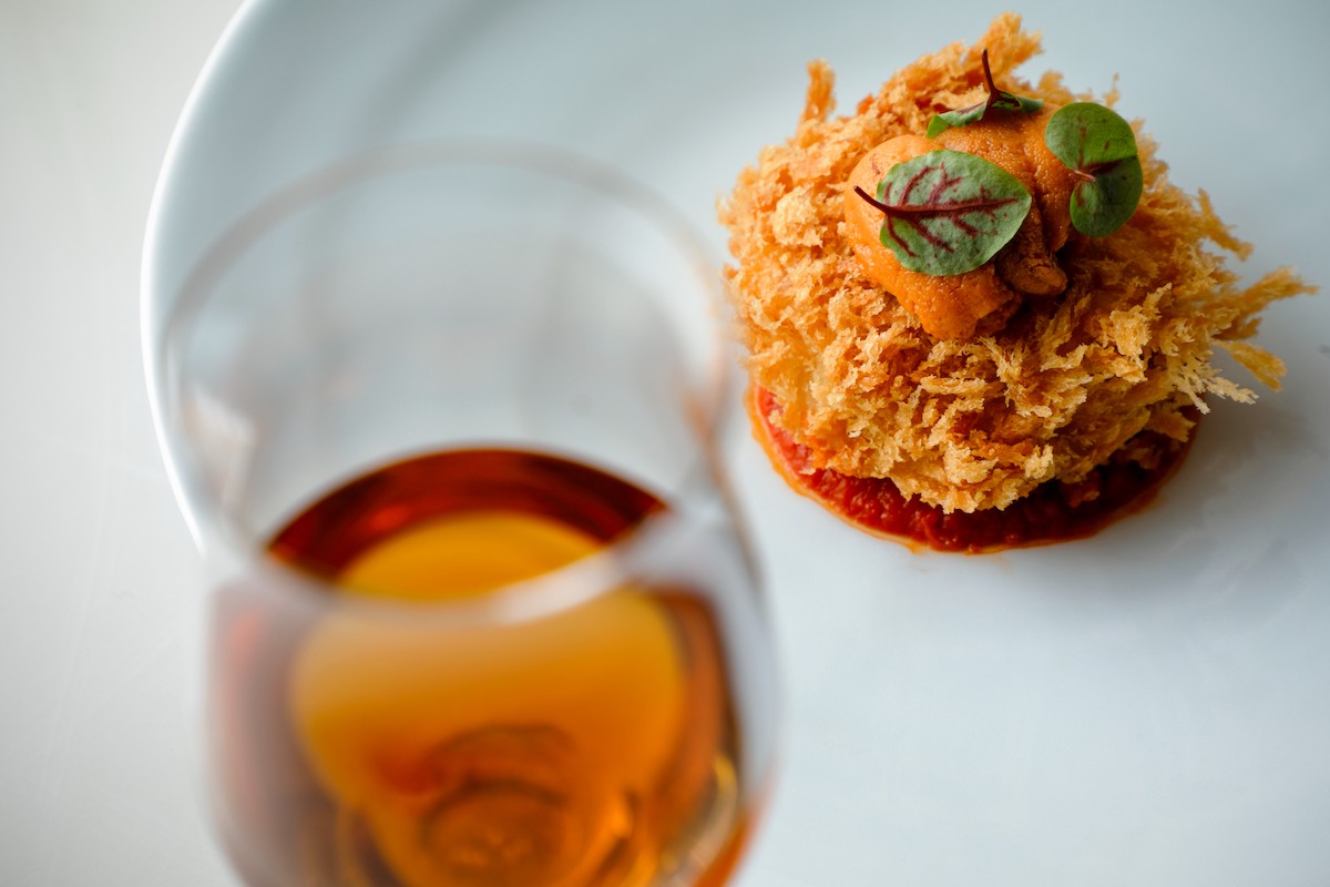 「桜えびと筍のクロケット 生雲丹」