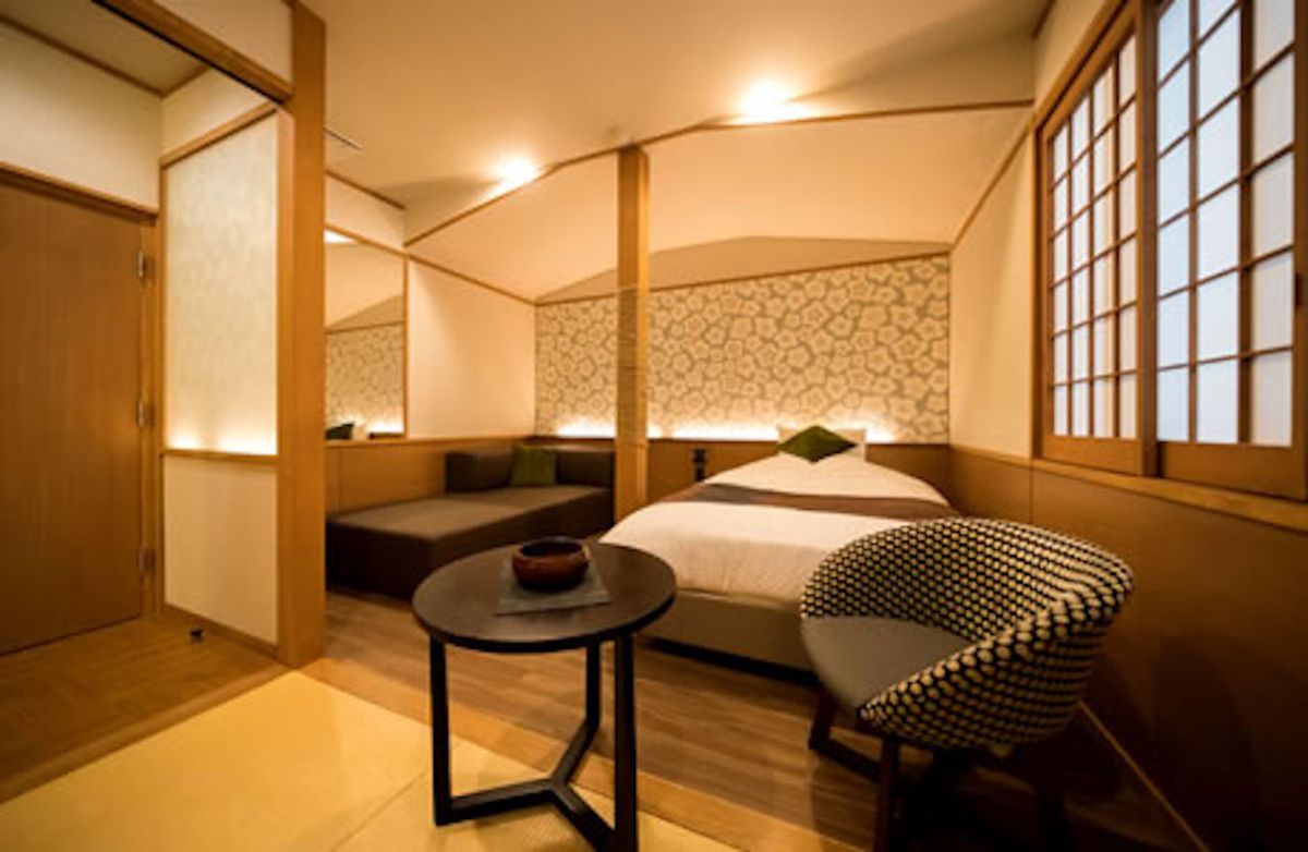 標準客室のシングルルーム「うつぎ」