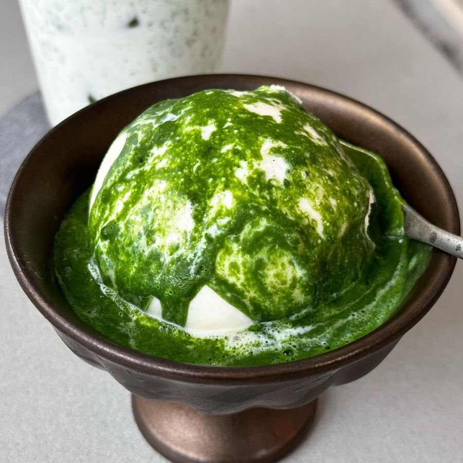 「濃厚宇治抹茶アフォガード［ほうじ茶付き］」1000円 ※イートイン限定