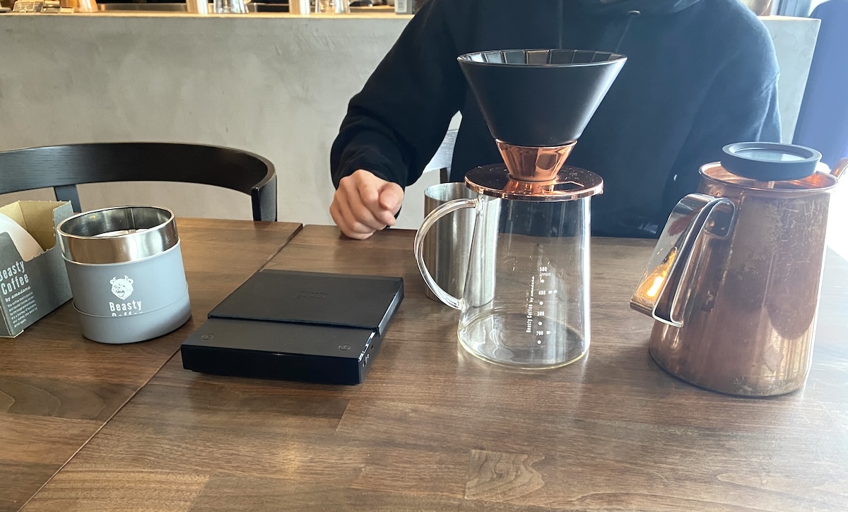 体験で使用するドリッパーはマットブラック