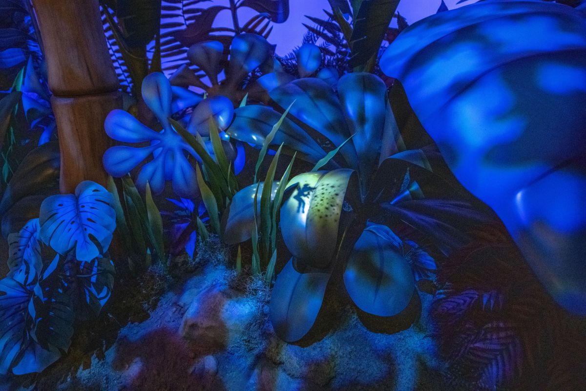 「ピーターパンのネバーランドアドベンチャー」の待機列には時々ティンカーベルがやってきます