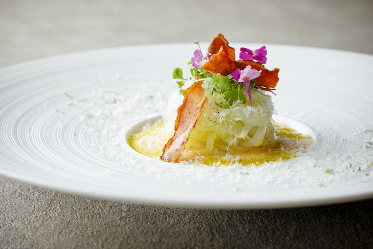 「アオリイカ カルボナーラ」