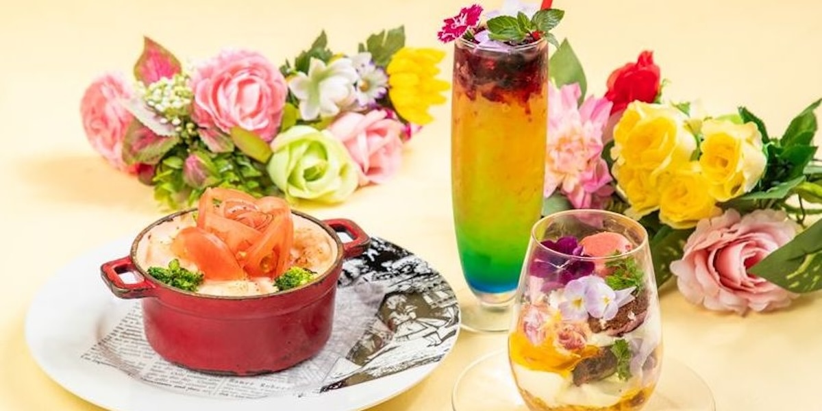 新宿「アリスのフラワーフェスティバル」で優雅なお茶会。色とりどりの花に彩られた新メニューが登場！