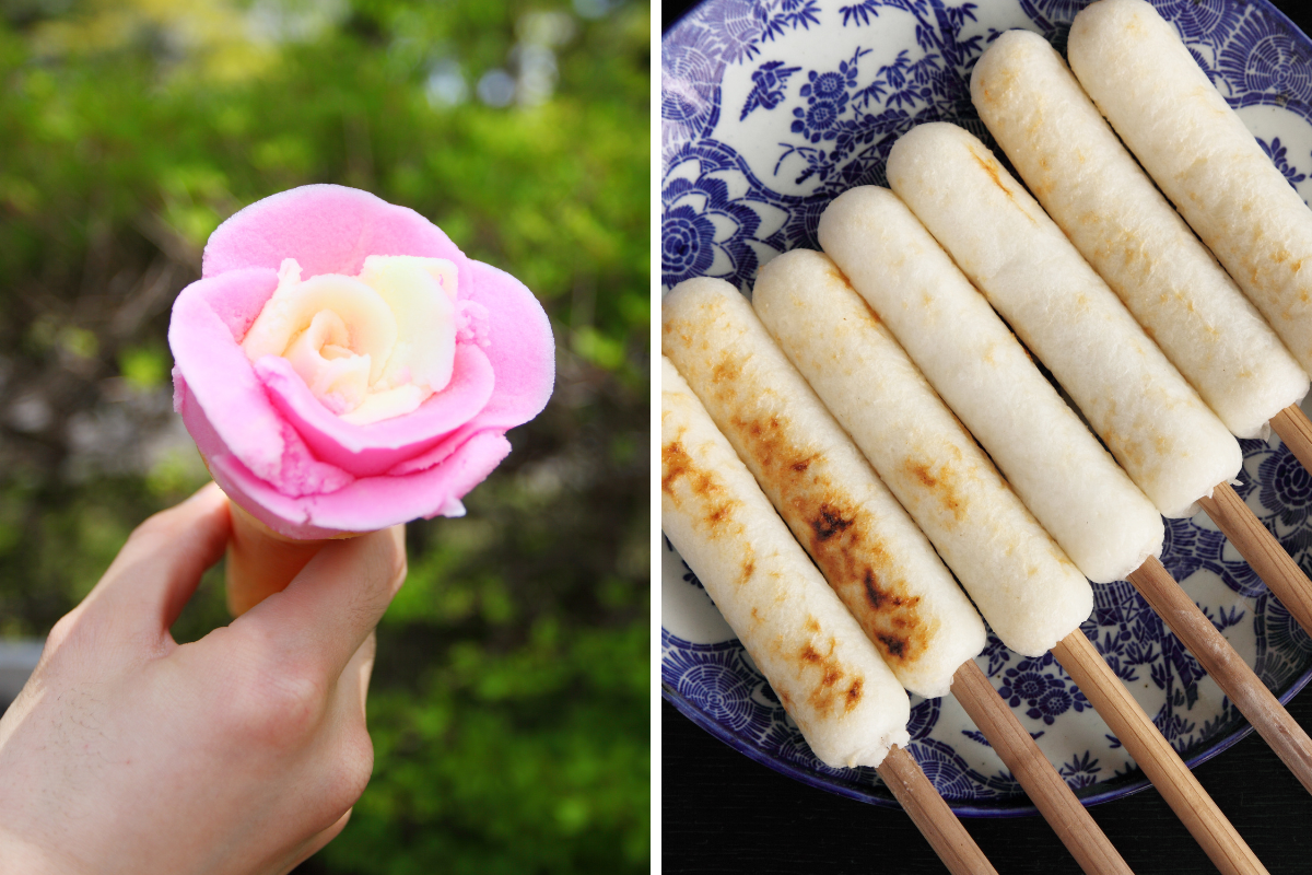 秋田名物のババヘラアイス（左）やきりたんぽ（右）なども　※写真はイメージ