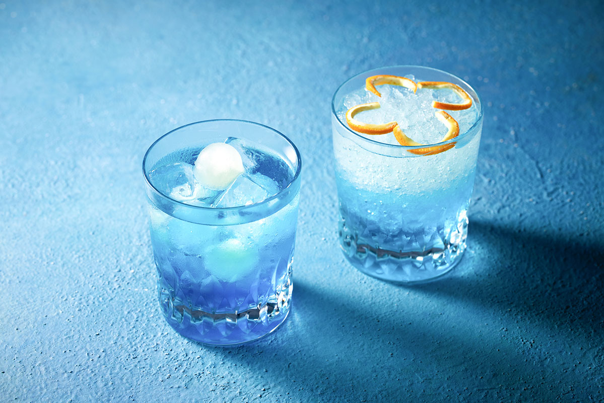 「Jelly Fish Squash」写真左がモクテル、写真右がカクテル