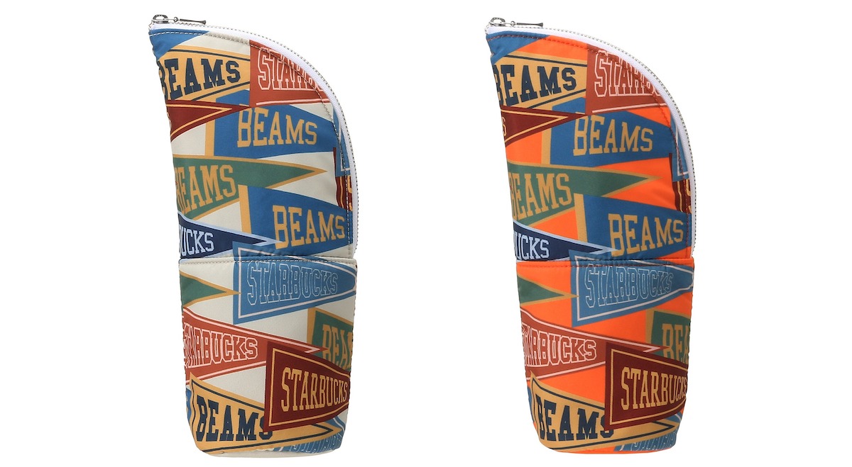 「BEAMS マルチケース Pennant Design」4000円 カラー：左から ベージュ、オレンジ