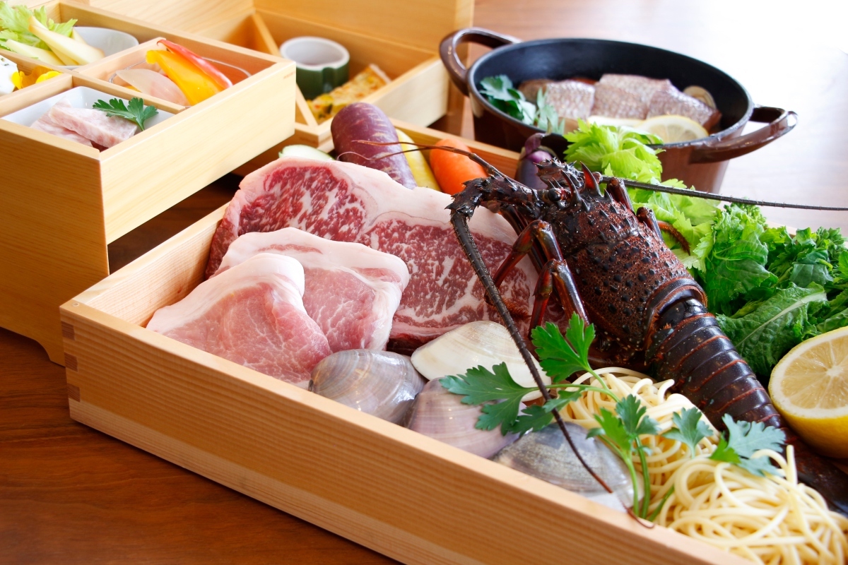 BBQコース※写真はプレミアムタイプの夕食例