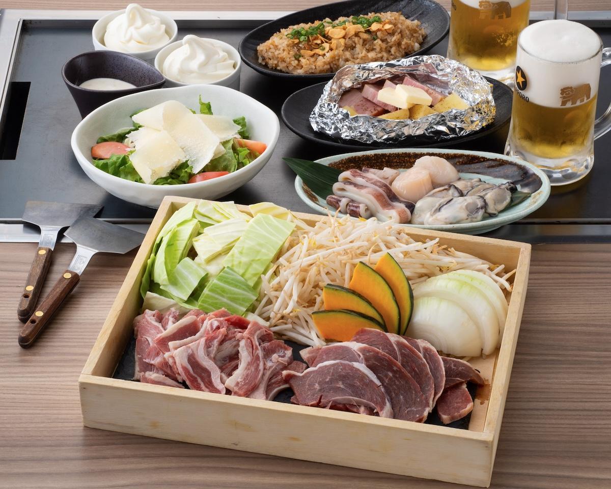 シーフード＆ラム肉の「海と大地のBBQコース」