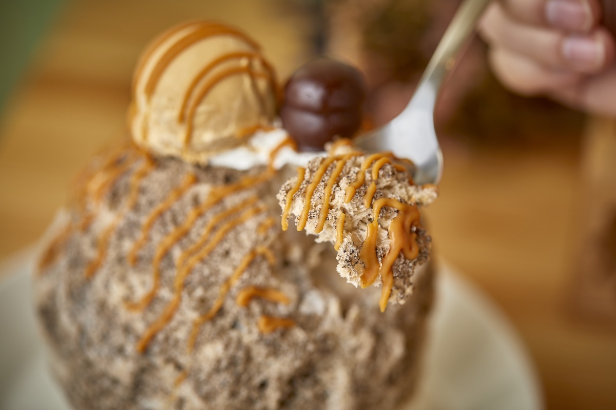 ほうじ茶オ・レのかき氷1100円