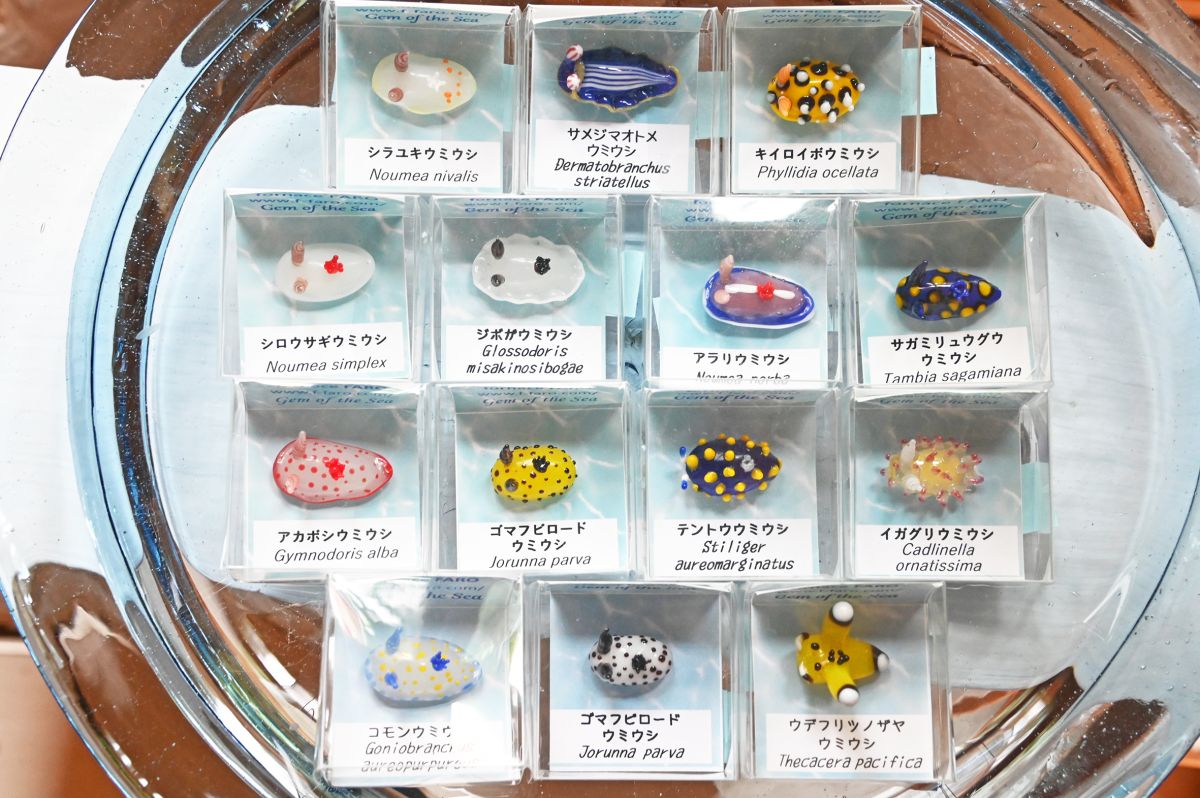 ガラスのウミウシ1個1540円~