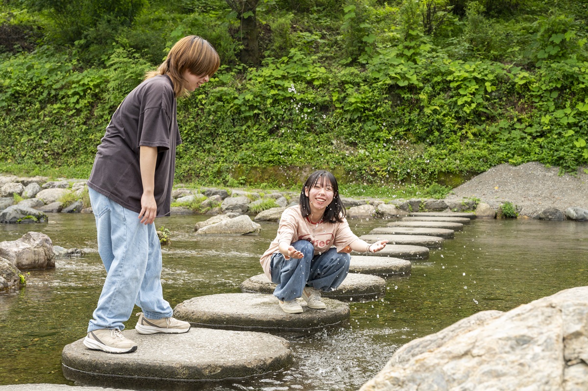 穏やかな横瀬川で川遊びしてクールダウン