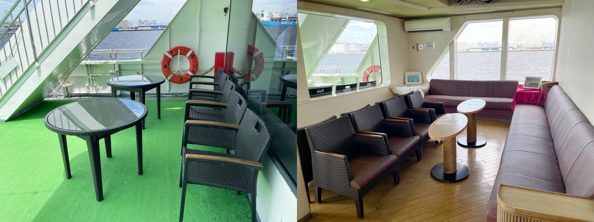（写真左）オープンデッキ、（写真右）Lumiere（ルミエール）