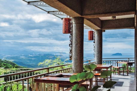 水心月茶房のテラス席